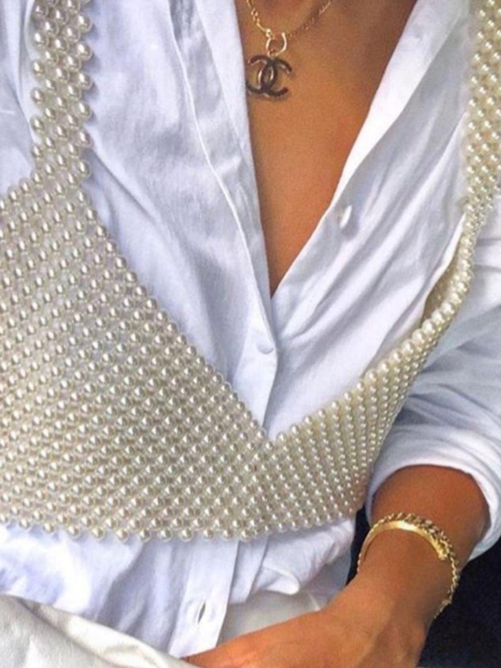 Pearl Breaded Crop Top - Custom Made
